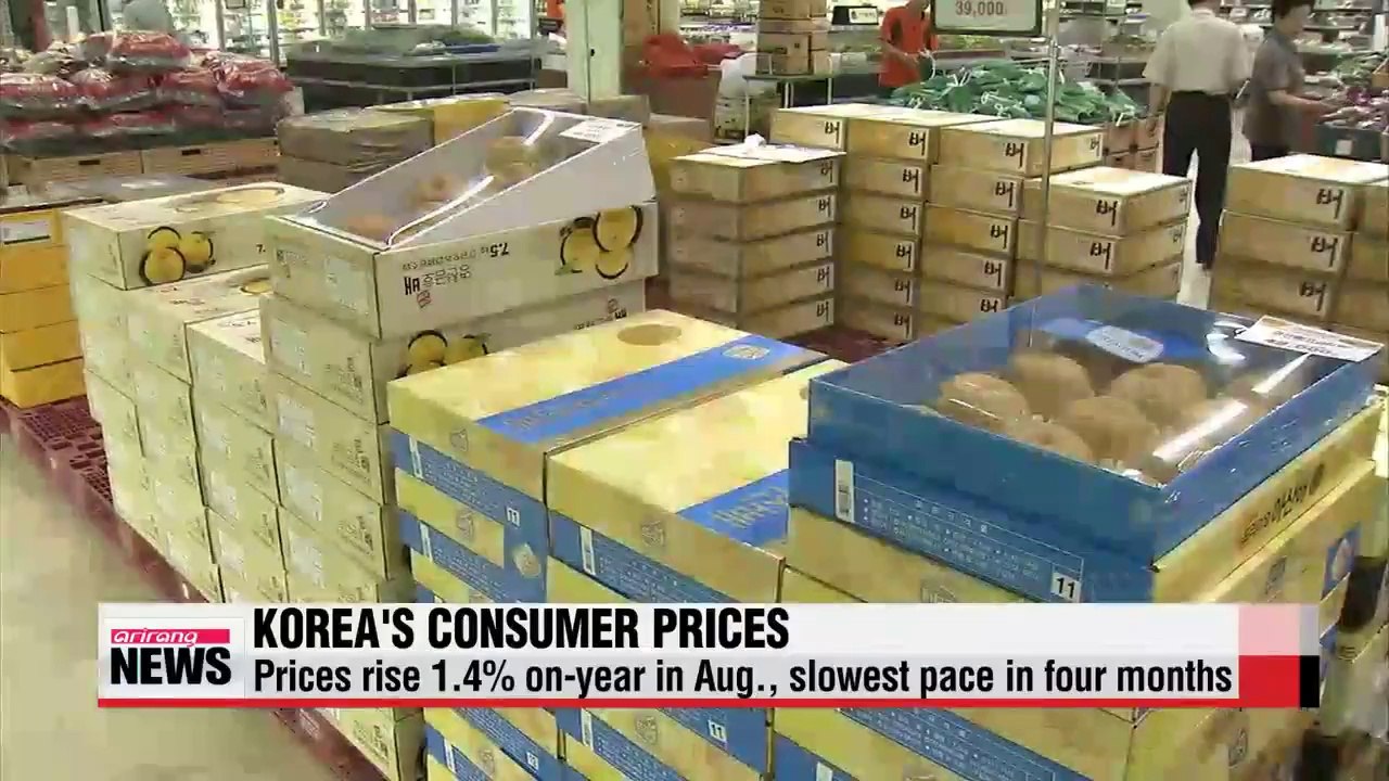 Korea's consumer prices rose 1.4p on-year in August