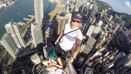 Selfie le lus dingue du monde par les Skyscraper sur le toit de Hong Kong!