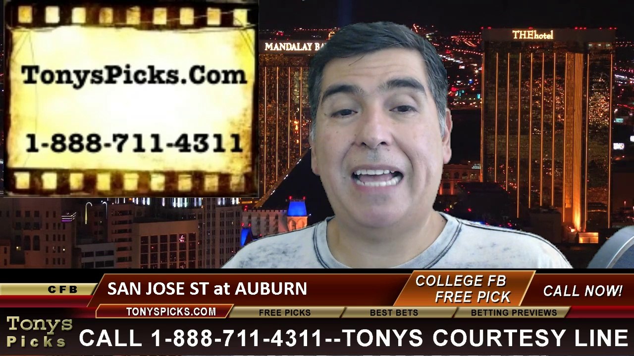 Auburn Tigers vs. San Jose St Spartans Pick Prediction NCAA College Football Odds Preview 9-6-2014