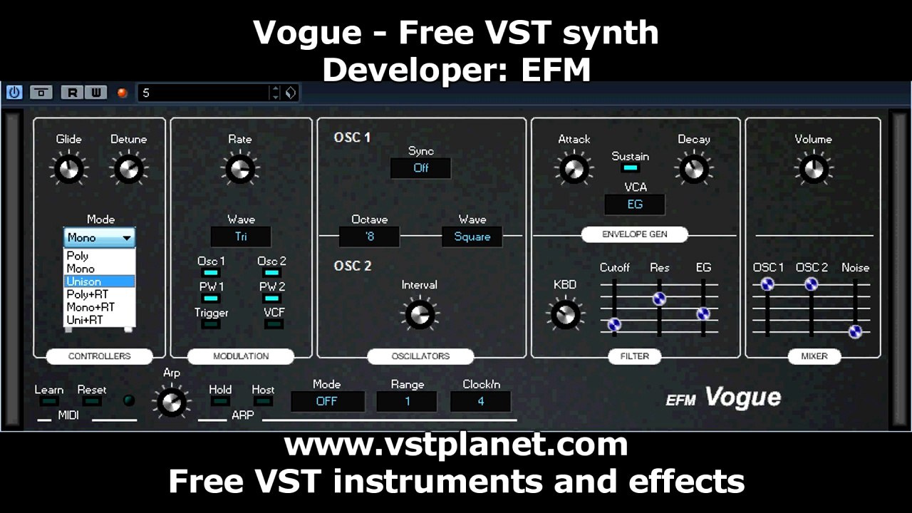 Free VST Synth - Vogue - vstplanet.com