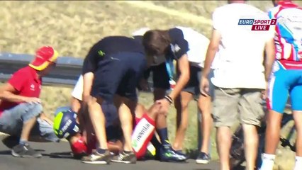 La terrible chute de Nairo Quintana sur la Vuelta