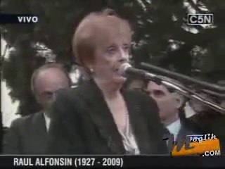 Graciela Fernandez Meijide en el Adios a Raúl Alfonsín