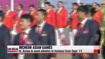 North Korea to begin sending athletes for Asian Games on Sept. 11th