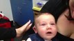 7 week old boy tries hearing aids for the first time