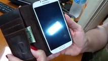 EC TECHNOLOGY Samsung Galaxy S4 IV i9500 Handmade Retro Genuine Leather Wallet Flip Case Cover