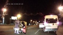 Funniest Road Rage ever : Sponge Bob, Mickey and scrat VS truck Driver!