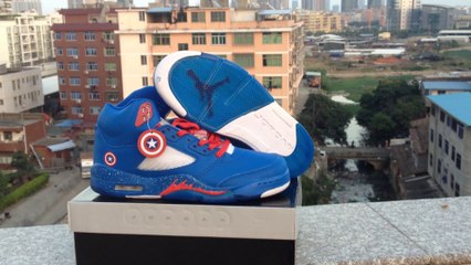 Cheap Wholesale Free shipping Air Jordan 5 Marvel Captain America Custom shoe sale at Sports3y.ru