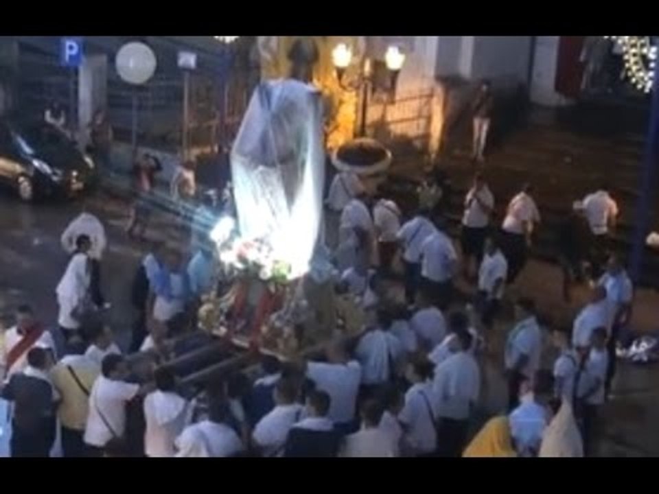 Gricignano (CE) - Festa S.Andrea 2014, processione fermata dalla pioggia (01.09.14)