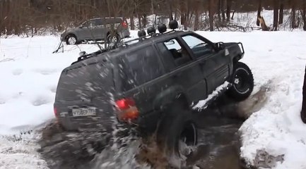 Cheroke,Patrol ve Pajero ile karda Offroad