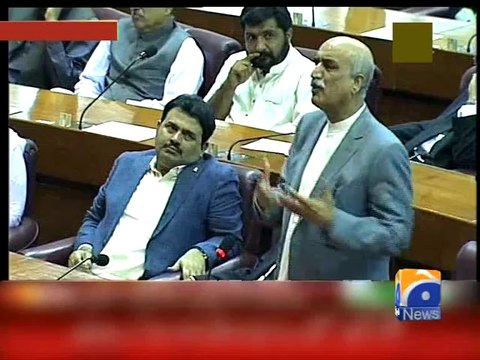 Shah Mehmood defends PTI actions in speech to Parliament-Geo Reports-03 Sep 2014