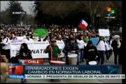 Trabajadores chilenos exigen cambios en ley laboral