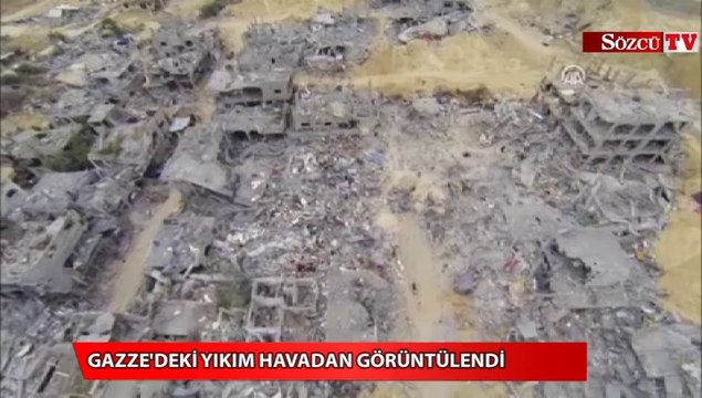Gazze'deki yıkım havadan görüntülendi