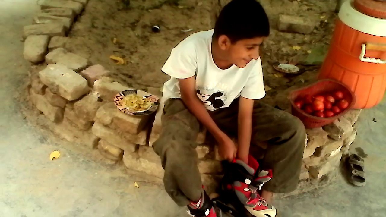 Ahmed moves on roller skates