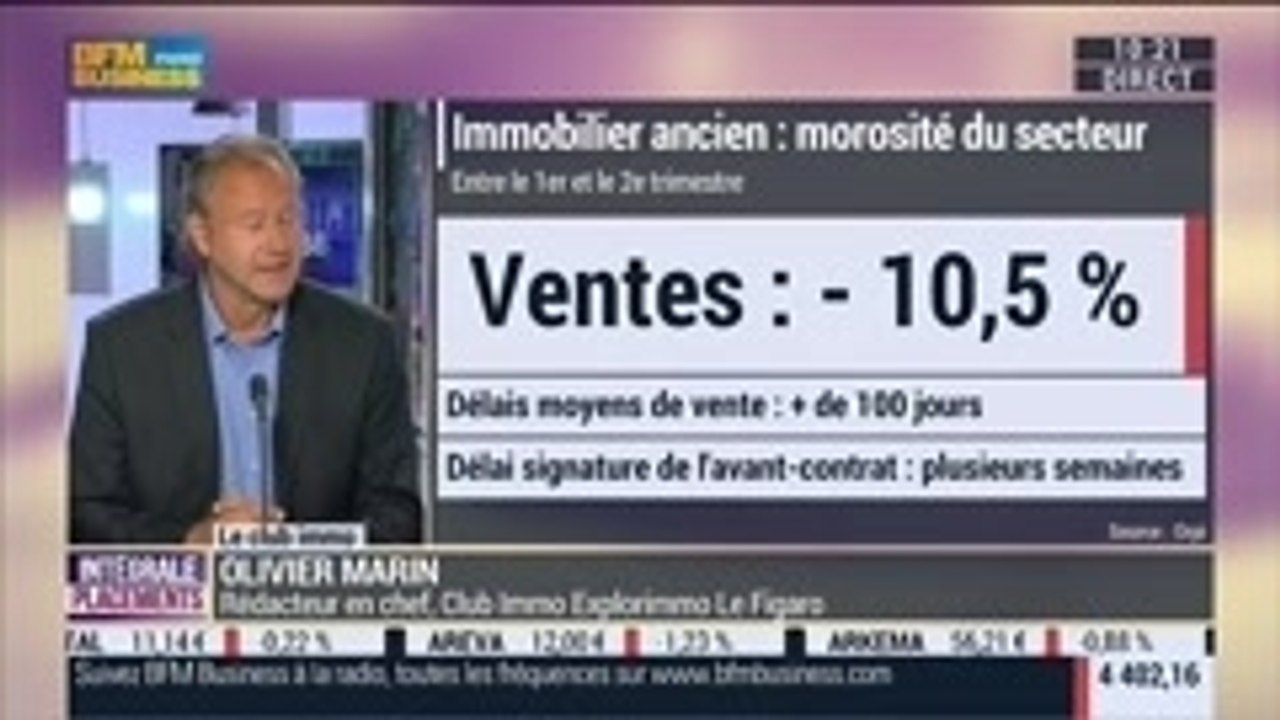 Marché immobilier: recul des ventes et diminution des volumes de transactions: Olivier Marin, dans Intégrale Placements –  04/09