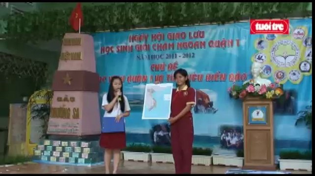 Học sinh quận 1 TP HCM góp đá xây Trường Sa