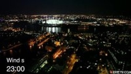 Two friends base jump from a rooftop bar