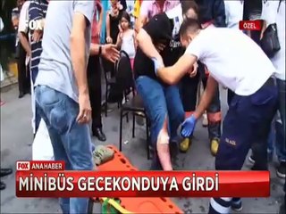 Freni patlayan Minibüs gecekonduya böyle girdi