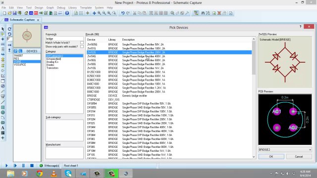 Tutorial number4 Full wave rectification using proteus