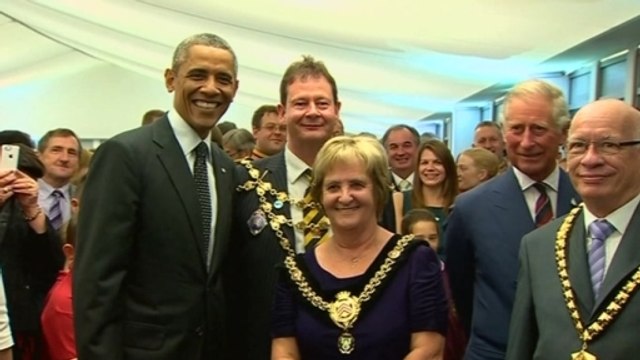 Obama attends royal reception at NATO summit