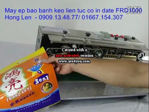 Máy hàn miệng bao bì thủy sản, máy ép miệng túi bao bì thực phẩm, hóa chất liên tục có in date FRD1000
