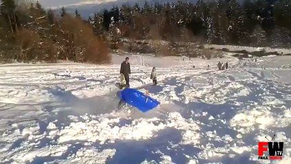 Snow slide faceplant - Fails World