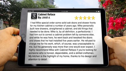 Cabinet Reface Overland Park         Exceptional         Five Star Review by DAVID A.