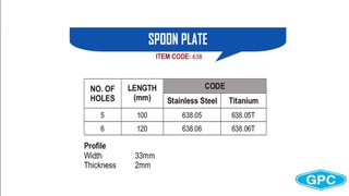 Spoon Bone Plates, Orthopaedic Implants Manufacturer