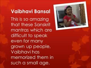 Amazing Kid Vaibhavi Bansal speaking Sanskrit Shalokas