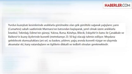 Meteoroloji'den İstanbul İçin Şiddetli Yağış Uyarısı