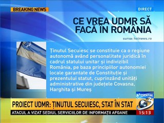 Proiectul autonomiei: TINUTUL SECUIESC, UN STAT IN STAT
