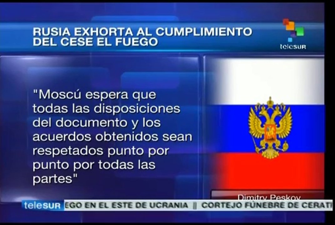 Exhorta Rusia a Kiev y repúblicas populares a mantener cese al fuego