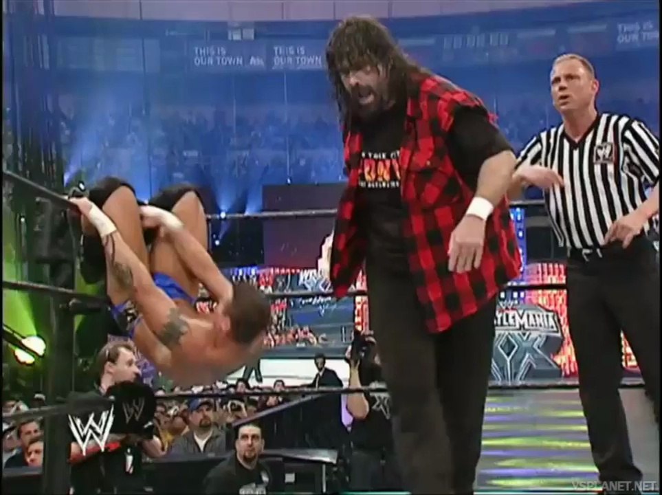 Randy Orton, Ric Flair & Batista vs Rock'n'Sock Connection (the Rock & Mankind) - WMXX