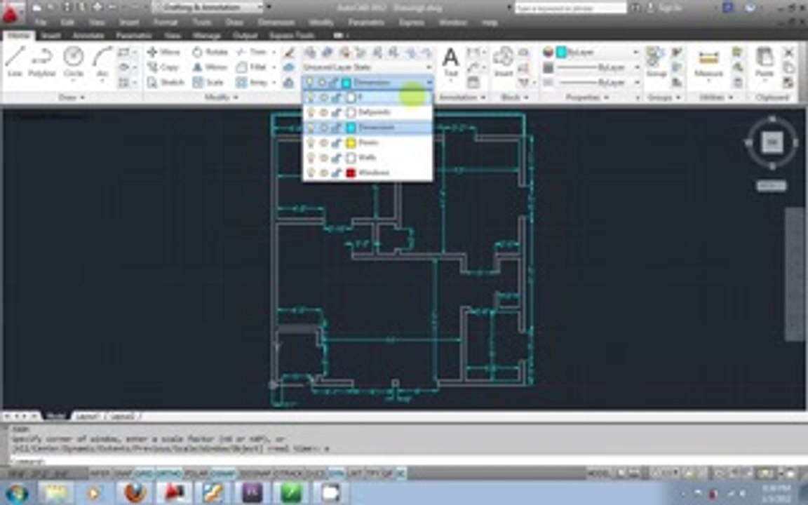 AutoCAD 2012 urdu tutorial part9 - Floorplan layout BY ARSHAD SAHIB