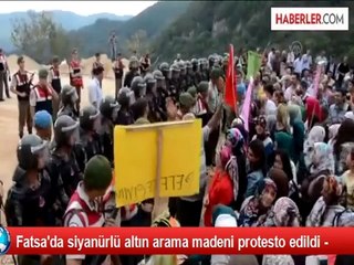 Fatsa'da siyanürlü altın arama madeni protesto edildi