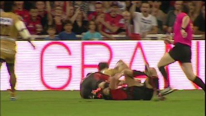 Lyon-Oyonnax: Essai Régis Lespinas (OYO) - J4 - Saison 2014/2015