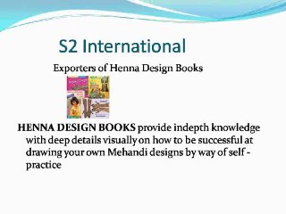 S2 international : henna design books Suppliers