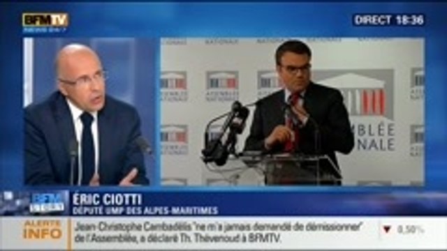 BFM Story: Affaire Thomas Thévenoud: Il y aurait une dignité de sa part à quitter l'hémicycle , Eric Ciotti - 09/09