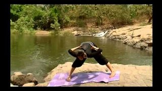 Power Yoga Sequence - Knee Hug & Prasarita Paddutasan with Sideward Squat.