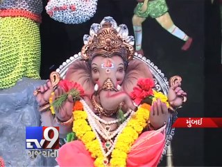 Malad displays 'Ganpati' made out of ''Football-Shaped Erasers'', Mumbai - Tv9 Gujarati