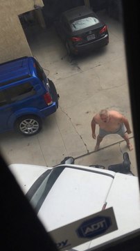 So violent fight between Neighbors in Huntington Beach, CA. Drunk woman Vs Disabled guy