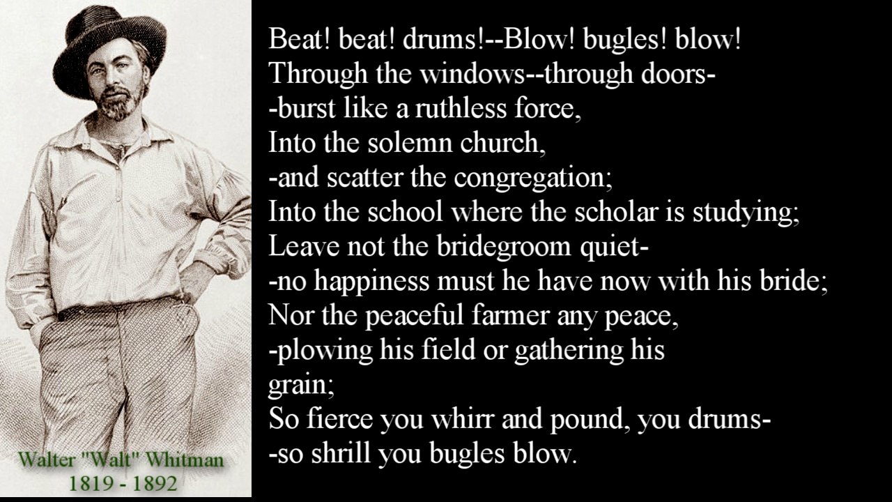 Poem - Beat! Beat! Drums! by Walt Whitman