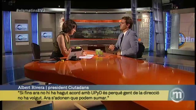 TV3 - Els Matins - Albert Rivera: Estem en disposició d'arribar a un acord amb UPyD