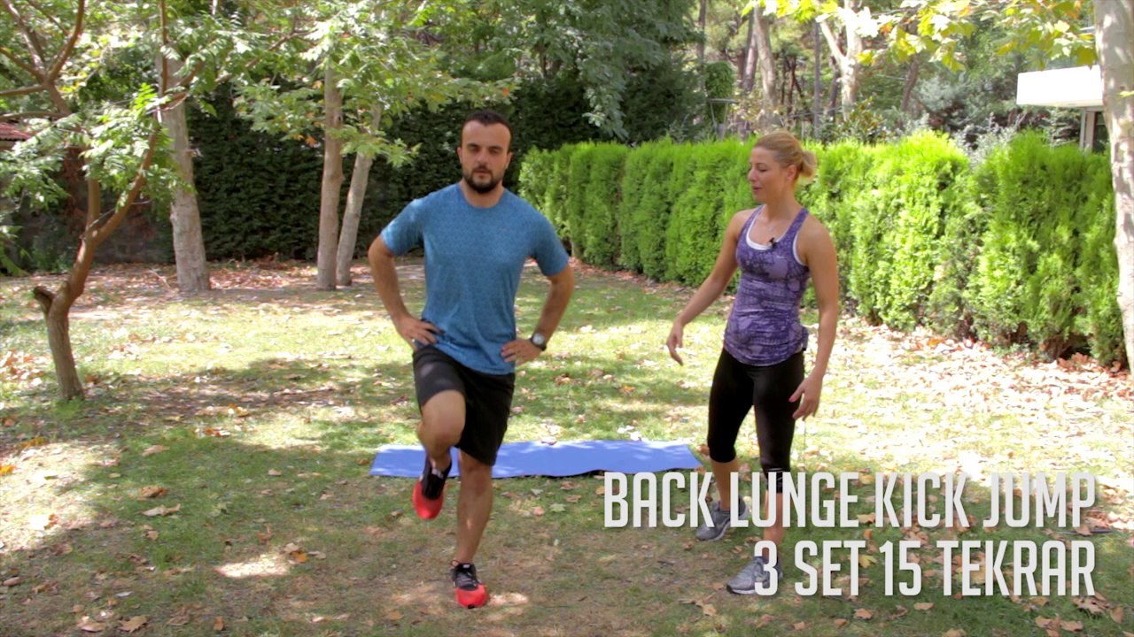 Bacak Kaslarını Çalıştırmak için 'Back Lunge and Kick Jump' - Her Yerde Spor
