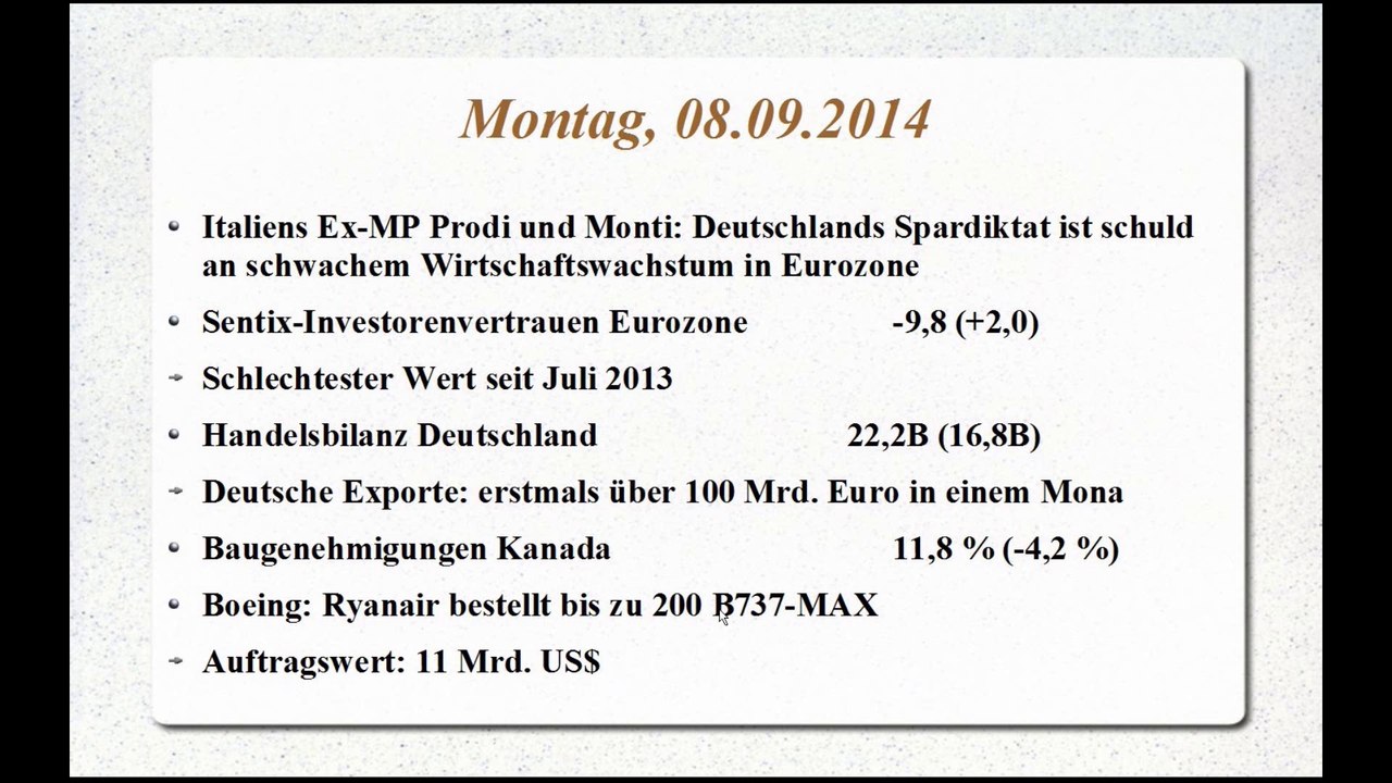 Marktüberblick 2014-09-08