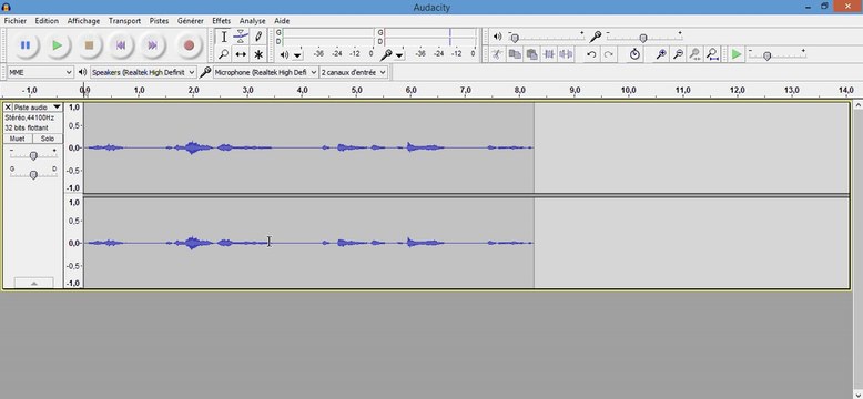 Enregistrer voix Audacity