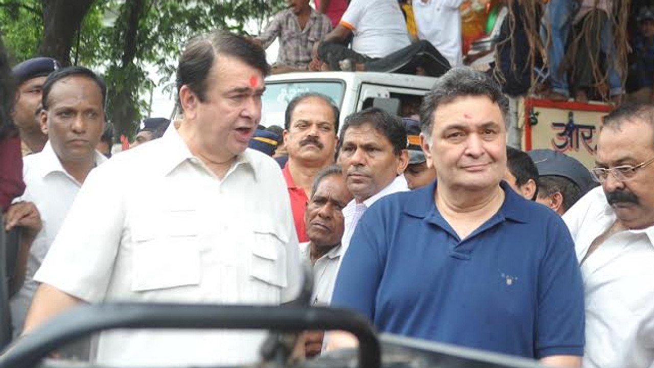 Rishi Kapoor, Randhir Kapoor, Rajeev kapoor at R K Studio Ganpati Visharjan 2014 !