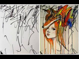 Video herunterladen: Maman transforme les dessins de sa fille en tableaux