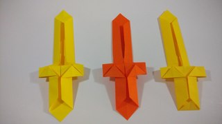 Como hacer una espada de origami muy facil