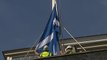 Saltire flag falls down over Downing Street