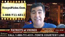 Minnesota Vikings vs. New England Patriots Pick Prediction NFL Pro Football Odds Preview 9-14-2014